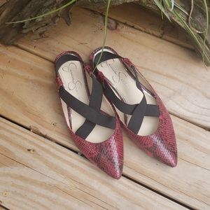 Red & Black Python Jessica Simpson Flats 8M